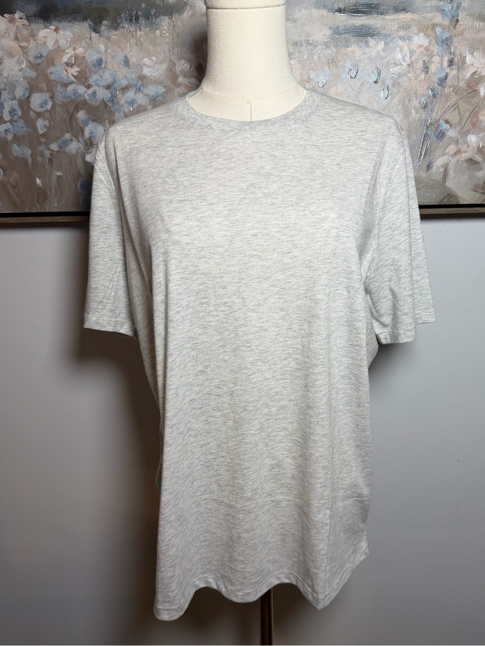 Skims Relaxed Tees T-Shirt in Light Heather Grey Size Medium NWT